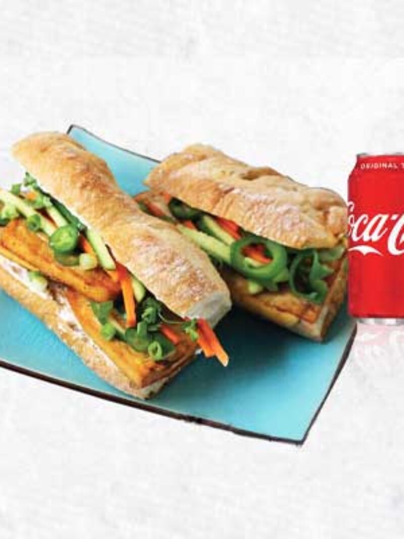 M8. Veggie Bread with Deep Fried Tofu and a Pop/Water